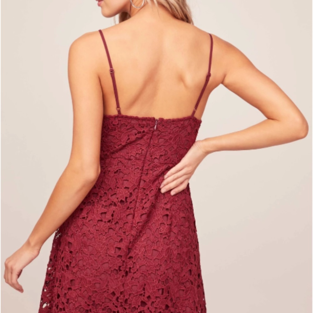 Astr the Label A Line Lace Midi Dress Wine - Picture 2 of 3